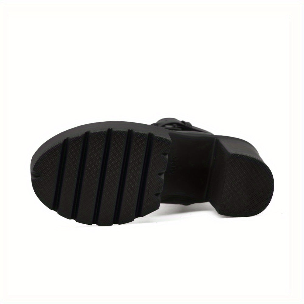 Women's Ankle Boots Platform Heel Punk Style Motorcycle Boots