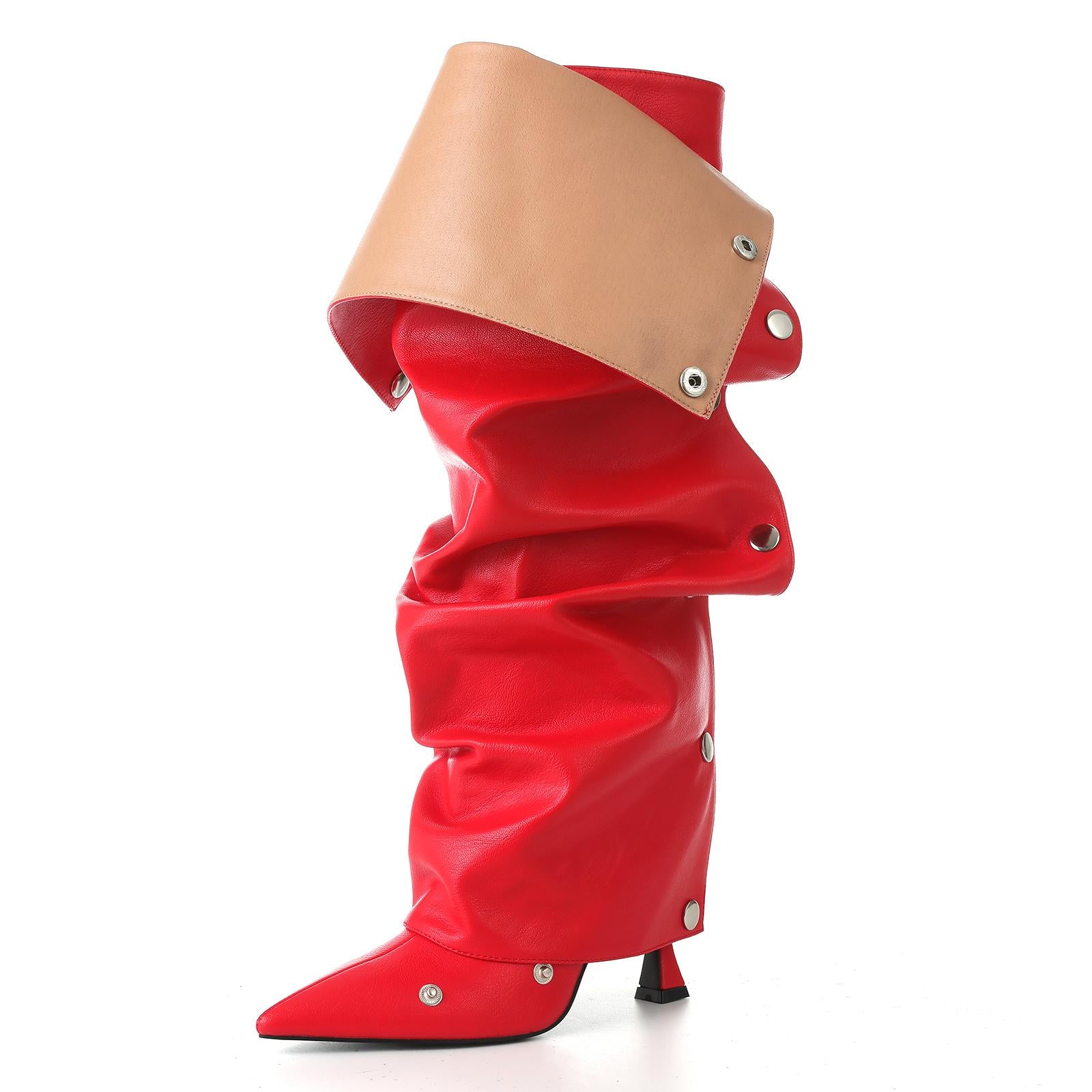 Slouchy Shark Knee High Boots for Women