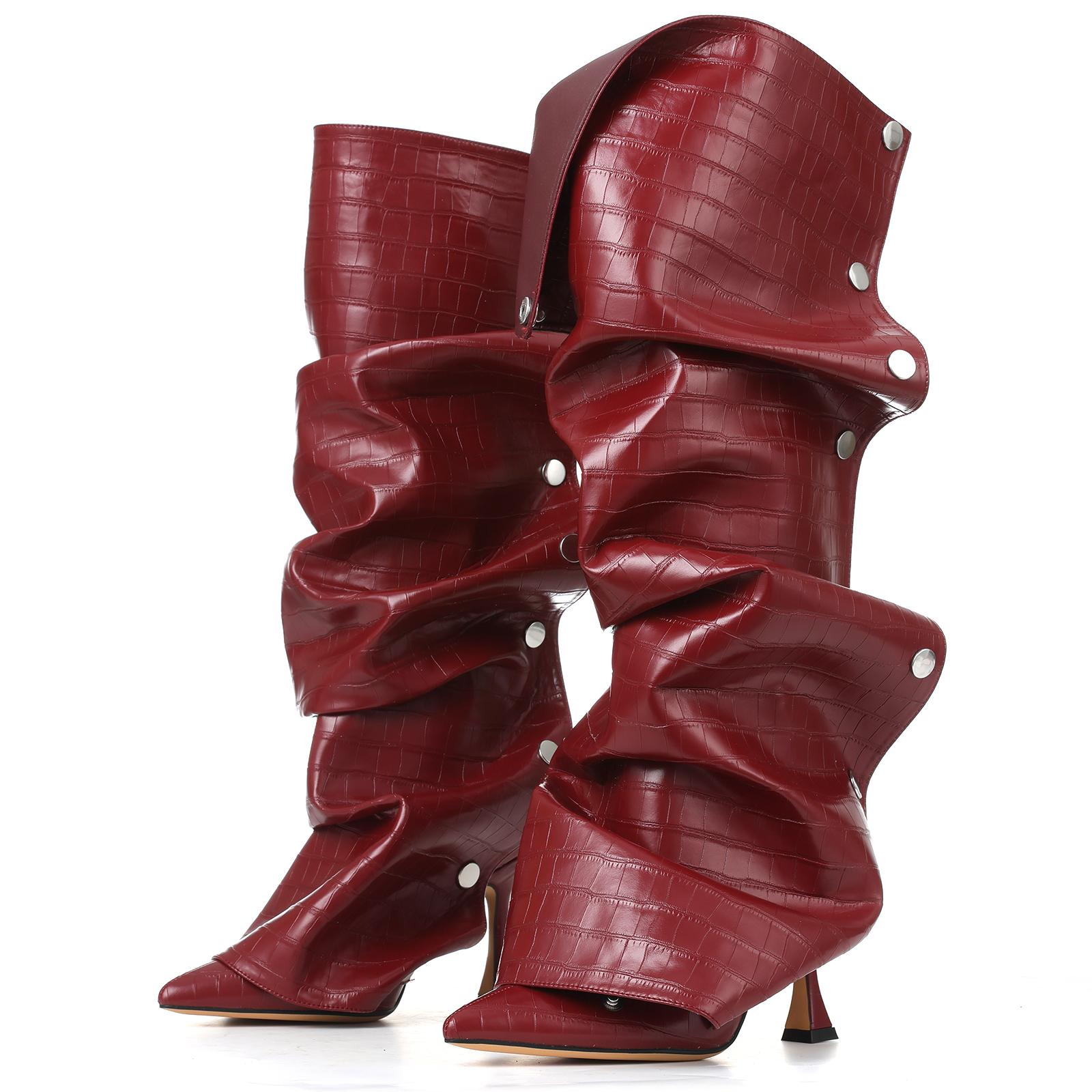 Slouchy Shark Knee High Boots for Women