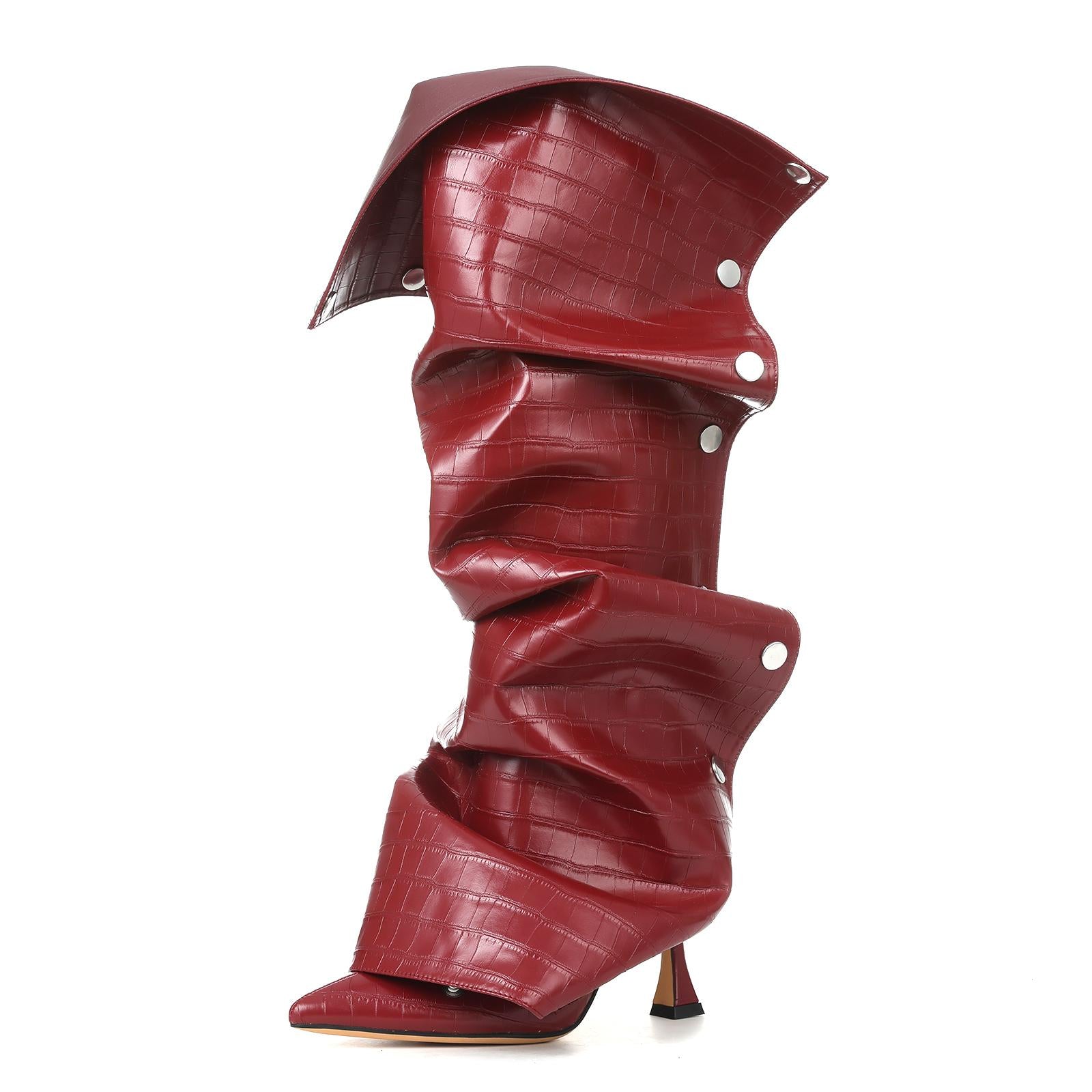 Slouchy Shark Knee High Boots for Women