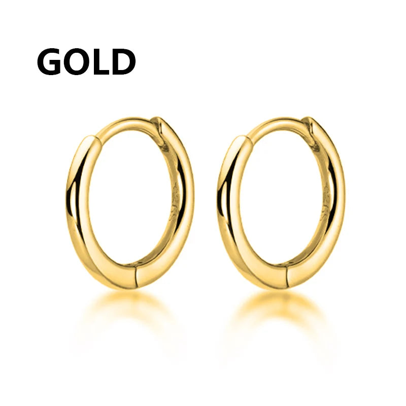 Multi Types Unisex Black Gold Color Stainless Steel Earring 1 Pairs