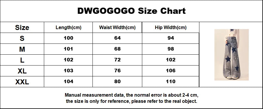 American Vintage Star Embroidery Casual Y2K Denim Trousers for Women