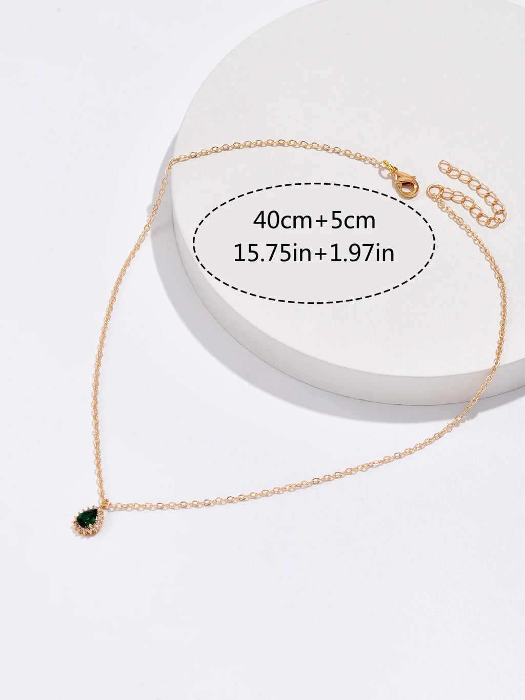 Trendy New Zircon Inlaid Water Drop Pendant Chain Necklaces for Women