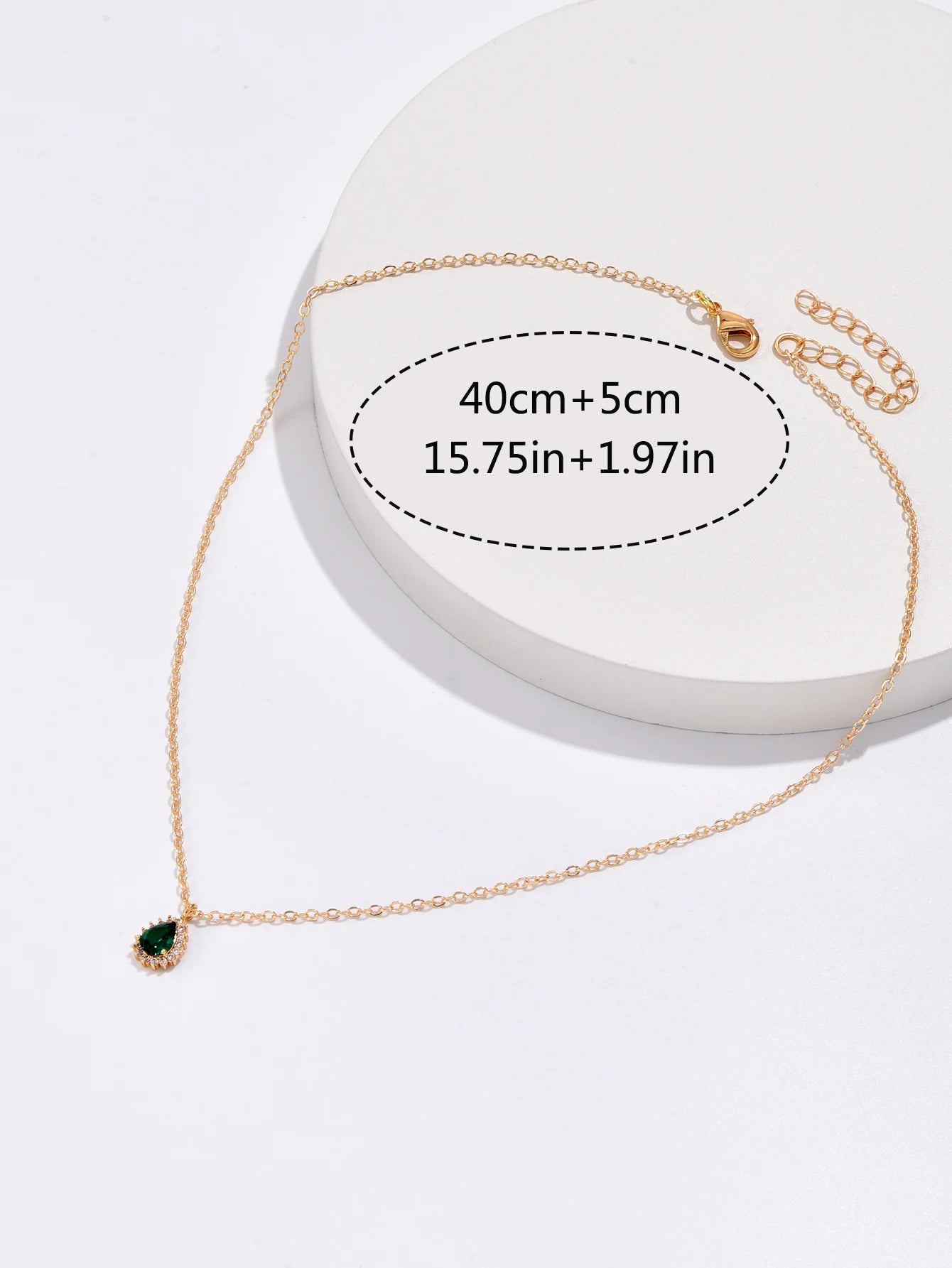 Trendy New Zircon Inlaid Water Drop Pendant Chain Necklaces for Women