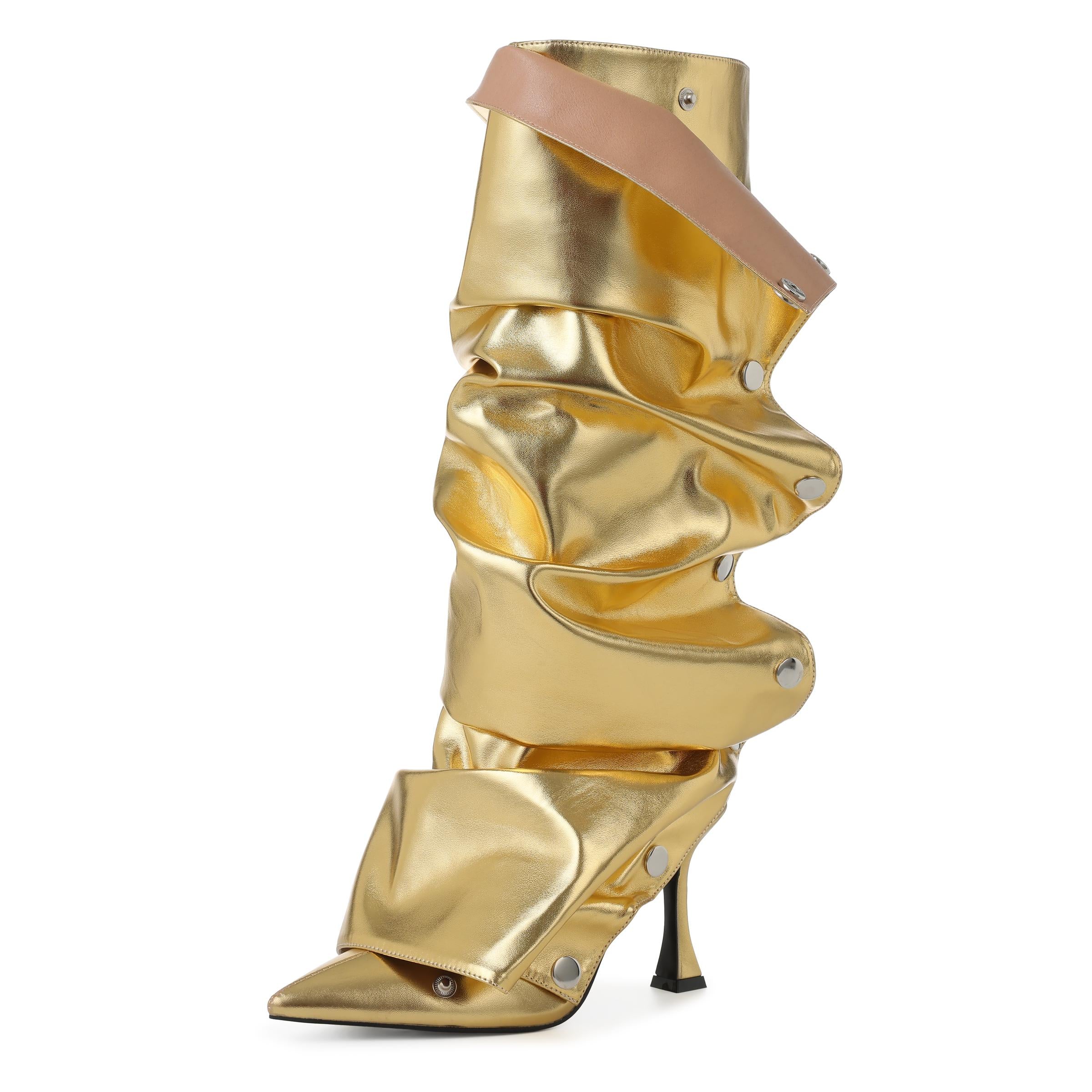 Slouchy Shark Knee High Boots for Women