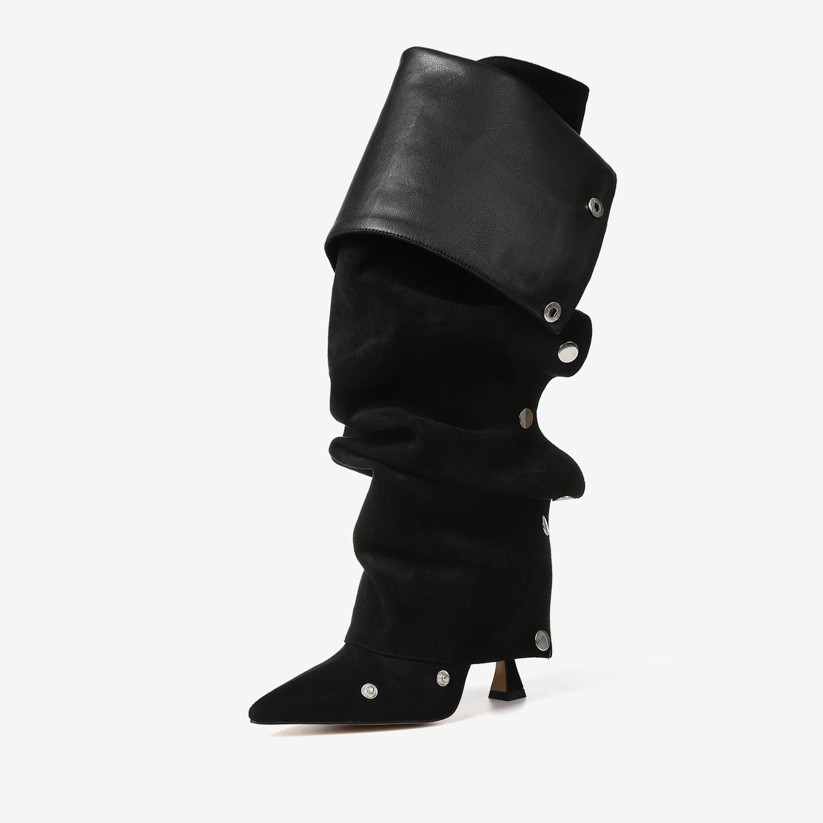 Slouchy Shark Knee High Boots for Women