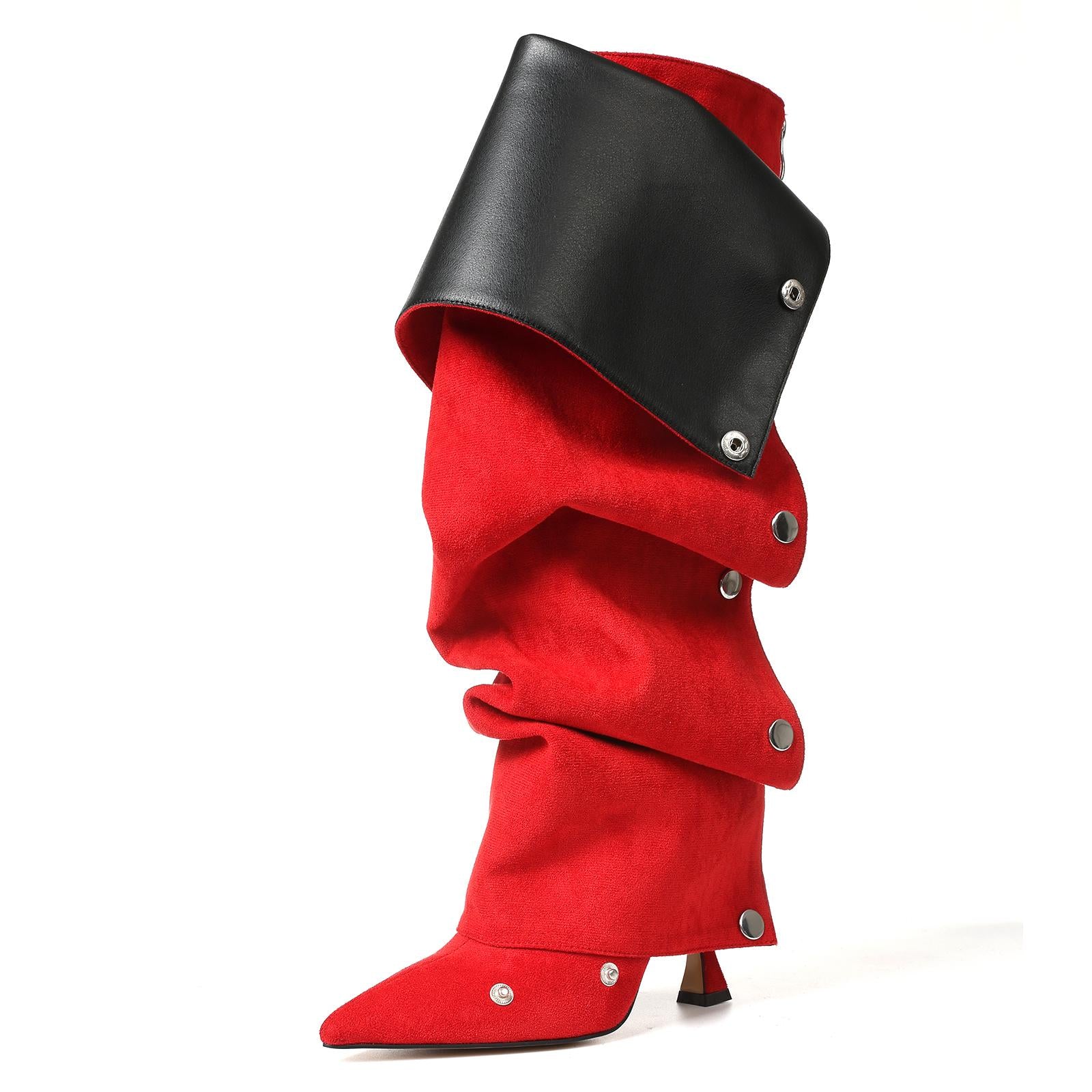 Slouchy Shark Knee High Boots for Women