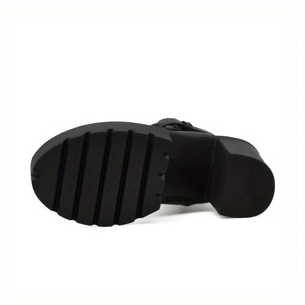 Women's Ankle Boots Platform Heel Punk Style Motorcycle Boots