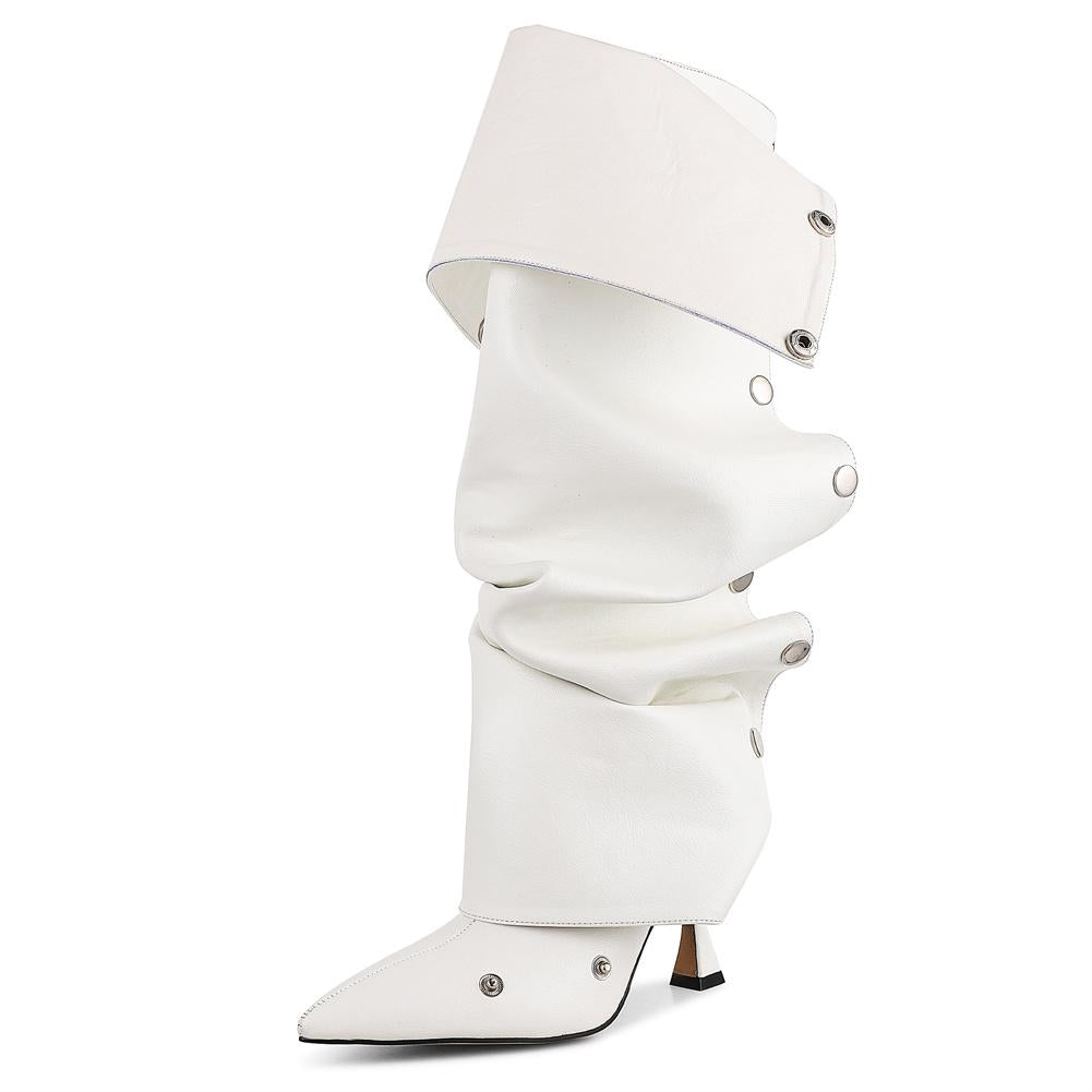 Slouchy Shark Knee High Boots for Women