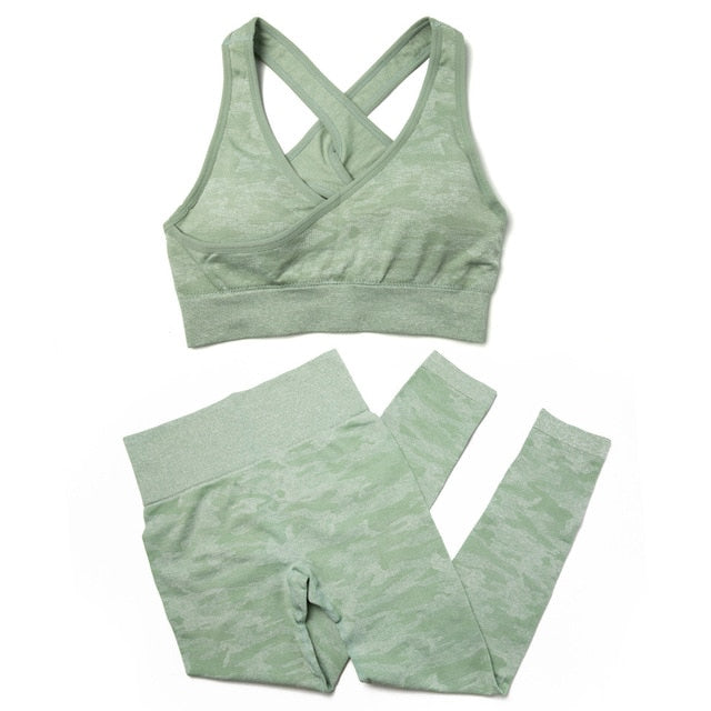 3Pcs Yoga Set Sport Suits Gym Wear Seamless Sportswear Workout Leggings Sports Bra Long Sleeves Crop Tops Fitness Clothing